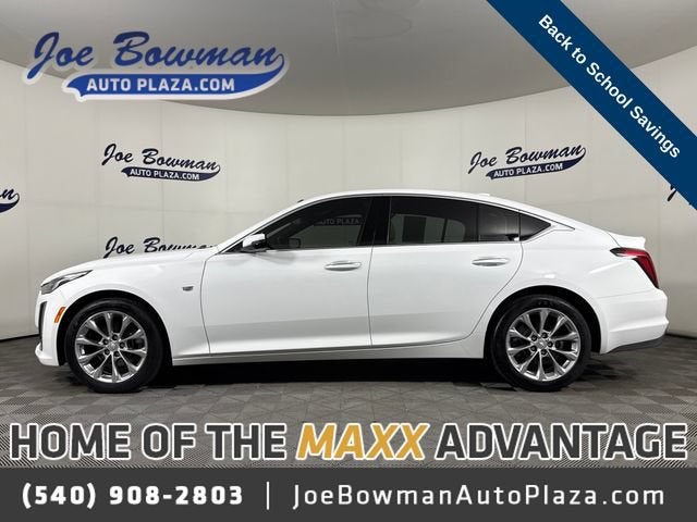2023 Cadillac CT5 Premium Luxury in Summit White — front three-quarter view