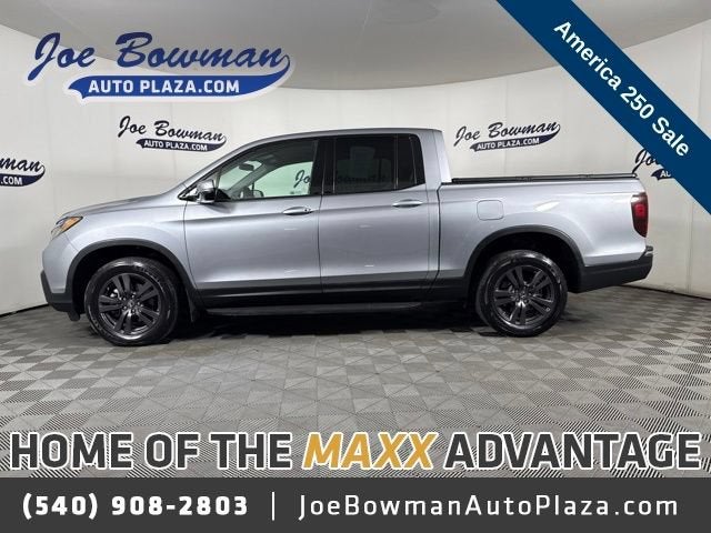 2019 Honda Ridgeline Sport in Silver — front three-quarter view