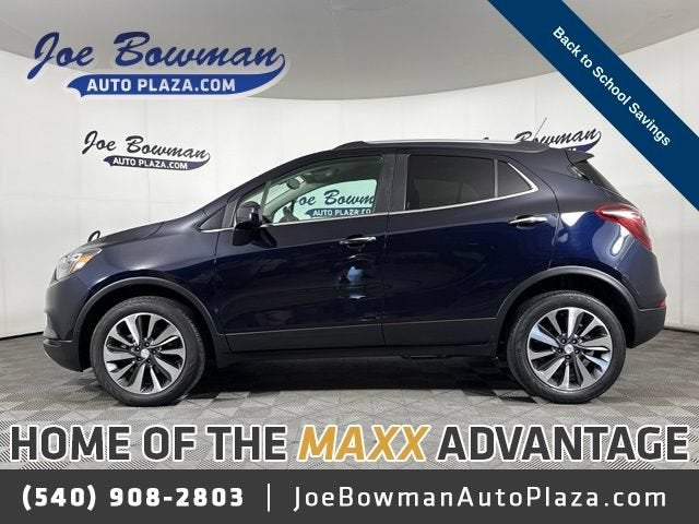 2022 Buick Encore Preferred in Dark Moon Blue Metallic — front three-quarter view